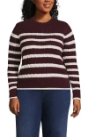 Lands' End Drifter Modern Cable Crew Sweater In Multi