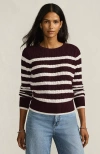 Lands' End Drifter Modern Cable Crew Sweater In Multi