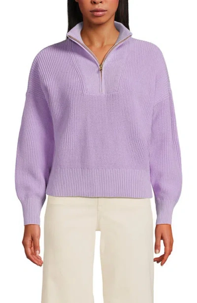 Lands' End Drifter Shaker Wedge Quarter Zip Sweater In Multi