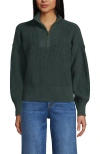 Lands' End Drifter Shaker Wedge Quarter Zip Sweater In Multi