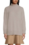 Lands' End Dweller Split Hem Turtleneck Sweater In Brown