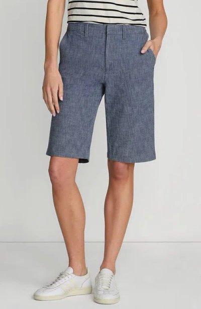 Lands' End Elastic Back Classic 12" Chino Shorts In Blue