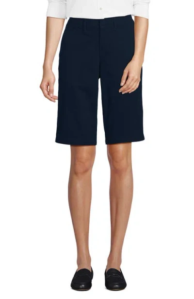 Lands' End Elastic Back Classic 12" Chino Shorts In Blue
