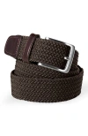 Lands' End Elastic Braid Belt In Brown