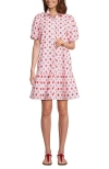 Lands' End Elbow Sleeve Eyelet Knee Length Shirt Dress