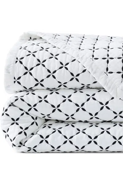 Lands' End Embroidered Diamond Double Voile Quilt In White