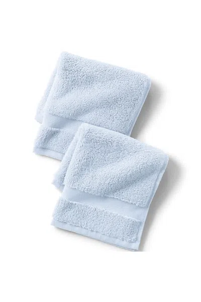 Lands' End Essential Cotton 2-piece Washcloth Set In Blue