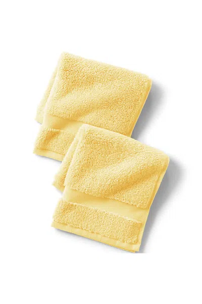 Lands' End Essential Cotton 2-piece Washcloth Set In Yellow