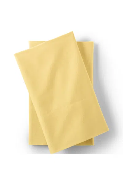 Lands' End Essential Garment Washed Cotton Percale Bed Pillowcases In Yellow