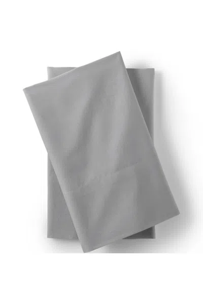 Lands' End Essential Garment Washed Cotton Percale Bed Pillowcases In Gray