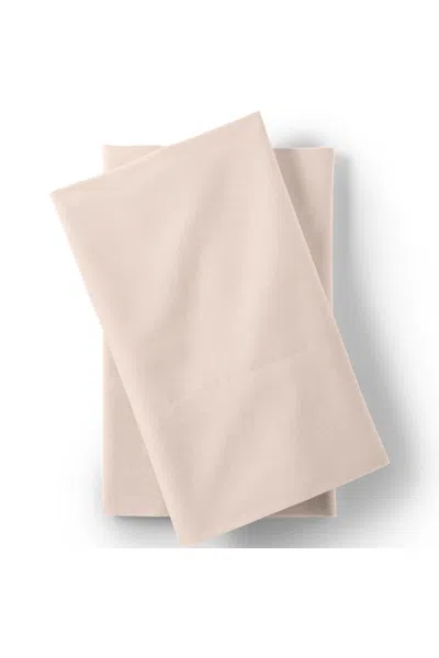 Lands' End Essential Garment Washed Cotton Percale Bed Pillowcases In Pink