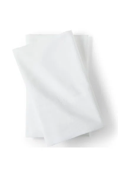 Lands' End Essential Garment Washed Cotton Percale Bed Pillowcases In White