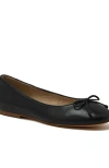 Lands' End Essential Leather Ballet Flats In Black