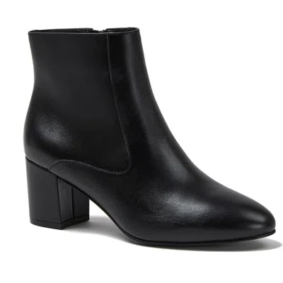 Lands' End Essential Leather Block Heeled Boots In Blue