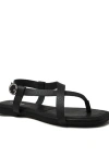 Lands' End Essential Strappy Flat Sandals In Black