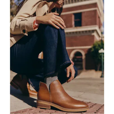 Lands' End Essential Zip Up Ankle Booties In Brown