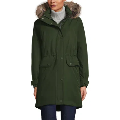 Lands' End Expedition Waterproof Down Winter Parka With Faux Fur Hood In Fresh Evergreen
