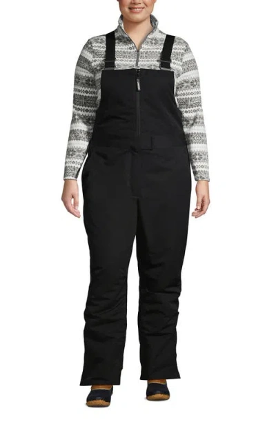 Lands' End Expedition Waterproof Insulated Snow Bibs In Black