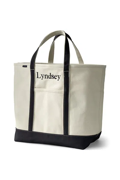 Lands' End Extra Large 5 Pocket Open Top Canvas Tote Bag In Red