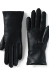 Lands' End Ez Touch Screen Cashmere Lined Leather Gloves In Black