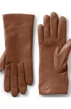Lands' End Ez Touch Screen Cashmere Lined Leather Gloves In Cognac