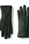 Lands' End Ez Touch Screen Cashmere Lined Leather Gloves In Fresh Evergreen