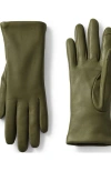Lands' End Ez Touch Screen Cashmere Lined Leather Gloves In Brown
