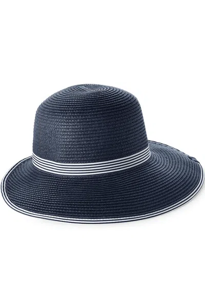 Lands' End Facesaver Lay-back Straw Hat In Yellow
