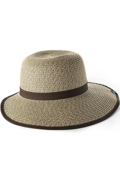 Lands' End Facesaver Lay-back Straw Hat In Purple