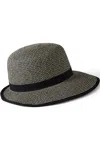 Lands' End Facesaver Lay-back Straw Hat In Black