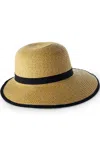 Lands' End Facesaver Lay-back Straw Hat In Brown