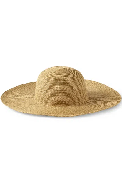 Lands' End Facesaver Wide Brim Straw Hat In Brown