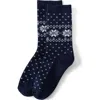 Lands' End Fair Isle Boot Socks 1 Pack In Blue
