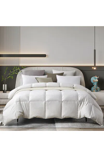 Lands' End Farm To Home Organic Cotton 233 Thread Count Medium Warmth Feather And Down Comforter In White