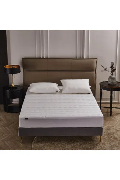 Lands' End Farm To Home Organic Cotton Classic Wavy Channel Down Alternative Mattress Pad In White