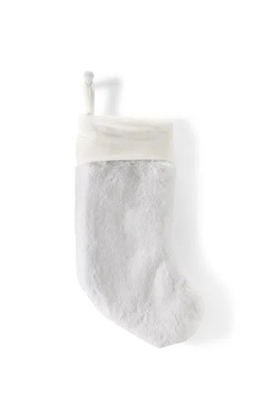 Lands' End Faux Fur Stocking In White