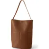 Lands' End Faux Leather Bucket Bag In Dark Caramel