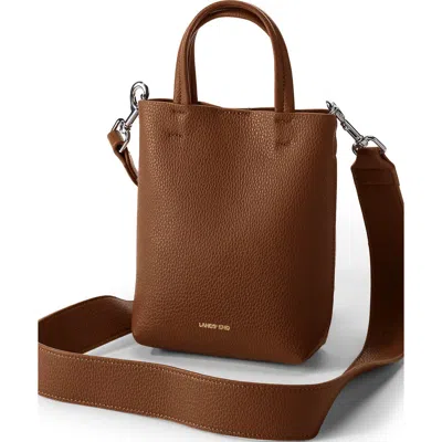 Lands' End Faux Leather Crossbody Bag In Dark Caramel