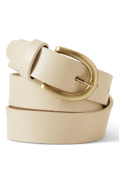 Lands' End Faux Leather Everyday Belt In Neutral