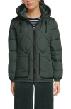 Lands' End Featherfree Insulated Diamond Quilted Jacket In Green