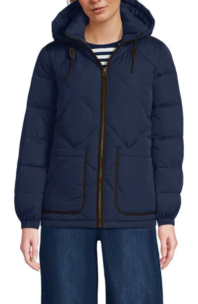 Lands' End Featherfree Insulated Diamond Quilted Jacket In Blue