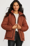 Lands' End Featherfree Insulated Diamond Quilted Jacket In Dark Auburn Brown