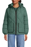 Lands' End Featherfree Insulated Diamond Quilted Jacket In Washed Evergreen
