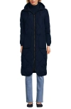 Lands' End Featherfree Insulated Diamond Quilted Maxi Coat In Radiant Navy