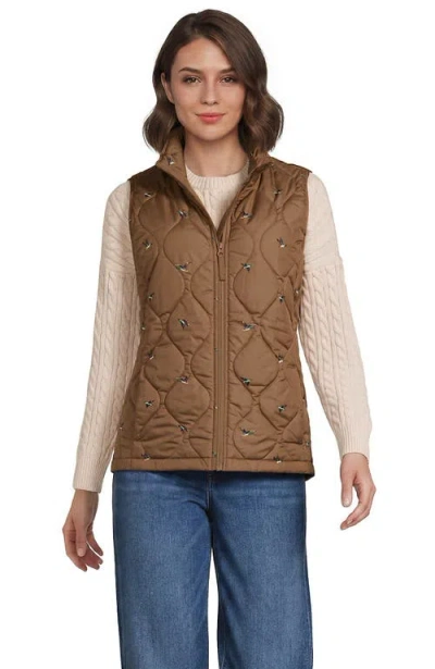 Lands' End Featherfree Insulated Vest In Brown
