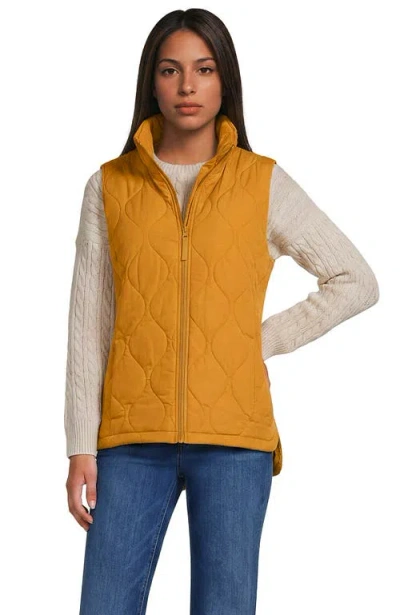 Lands' End Plus Size Featherfree Quilted Insulated Vest In Yellow