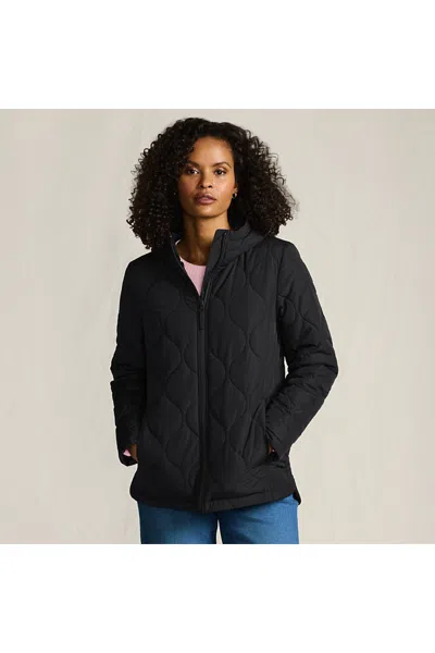 Lands' End Featherfree Quilted Insulated Jacket In Black