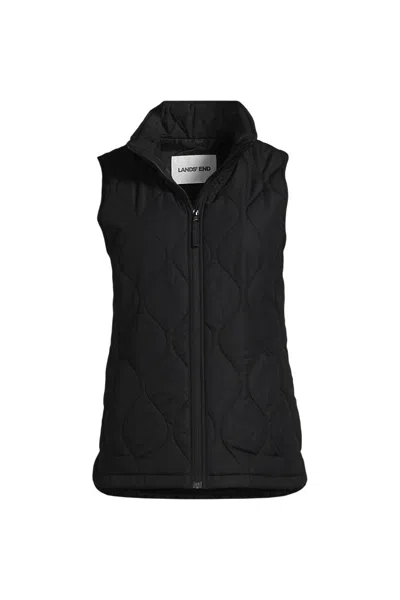 Lands' End Featherfree Quilted Insulated Vest In Black