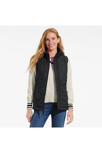 Lands' End Featherfree Quilted Insulated Vest In Black