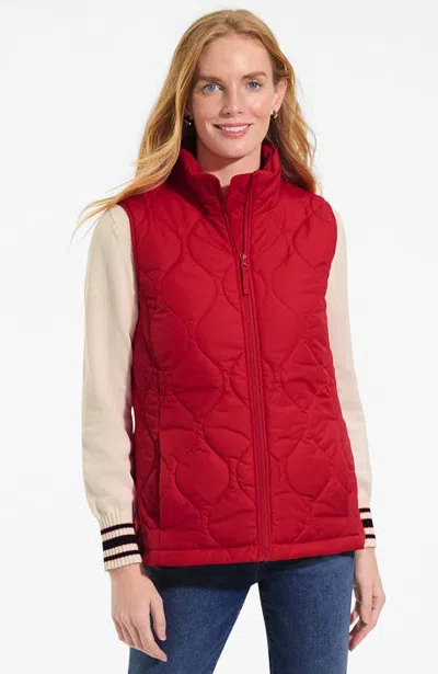 Lands' End Featherfree Quilted Insulated Vest In Compass Red